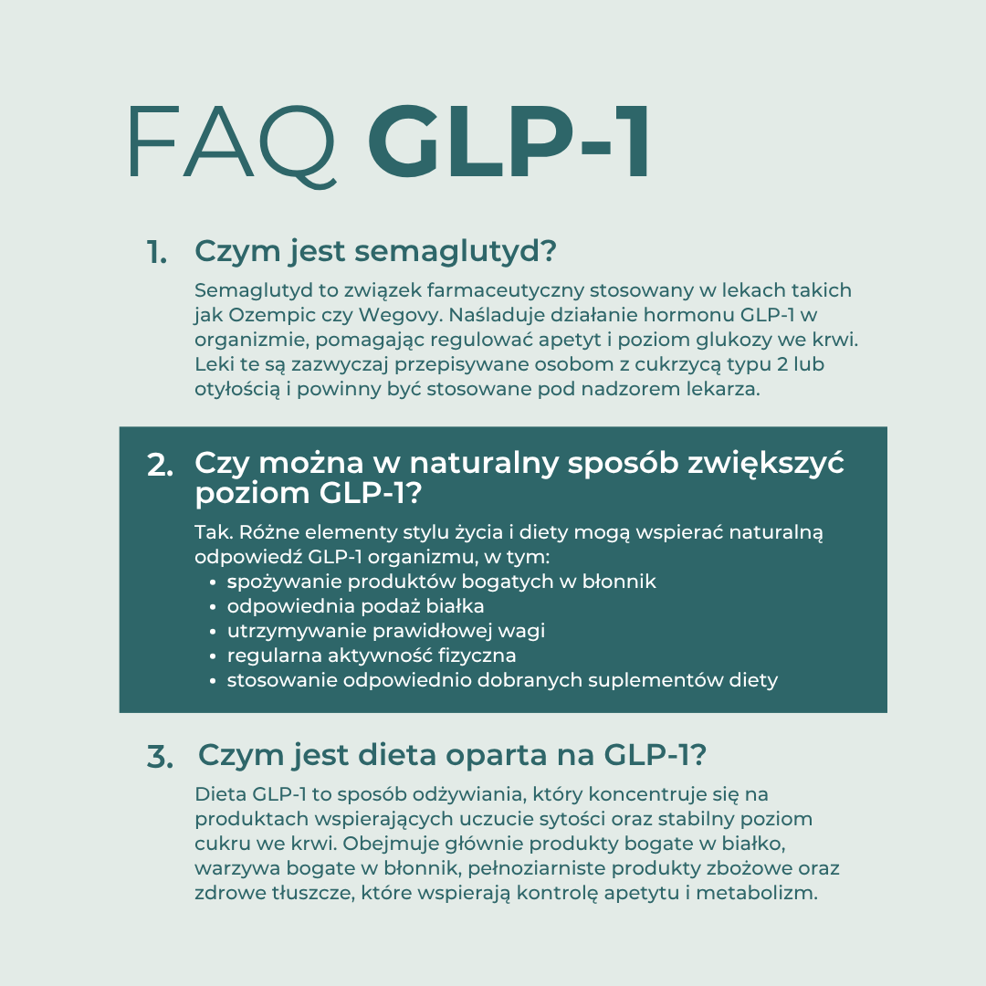 FAQ GLP-1 – najczęściej zadawane pytania o suplement GLP-1