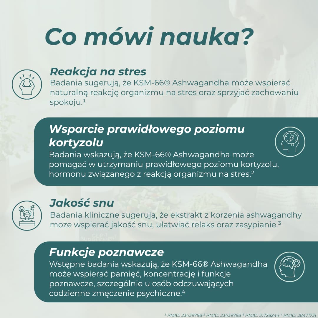 Potencjalne właściwości KSM-66 Ashwagandha – wsparcie w stresie, śnie i koncentracji