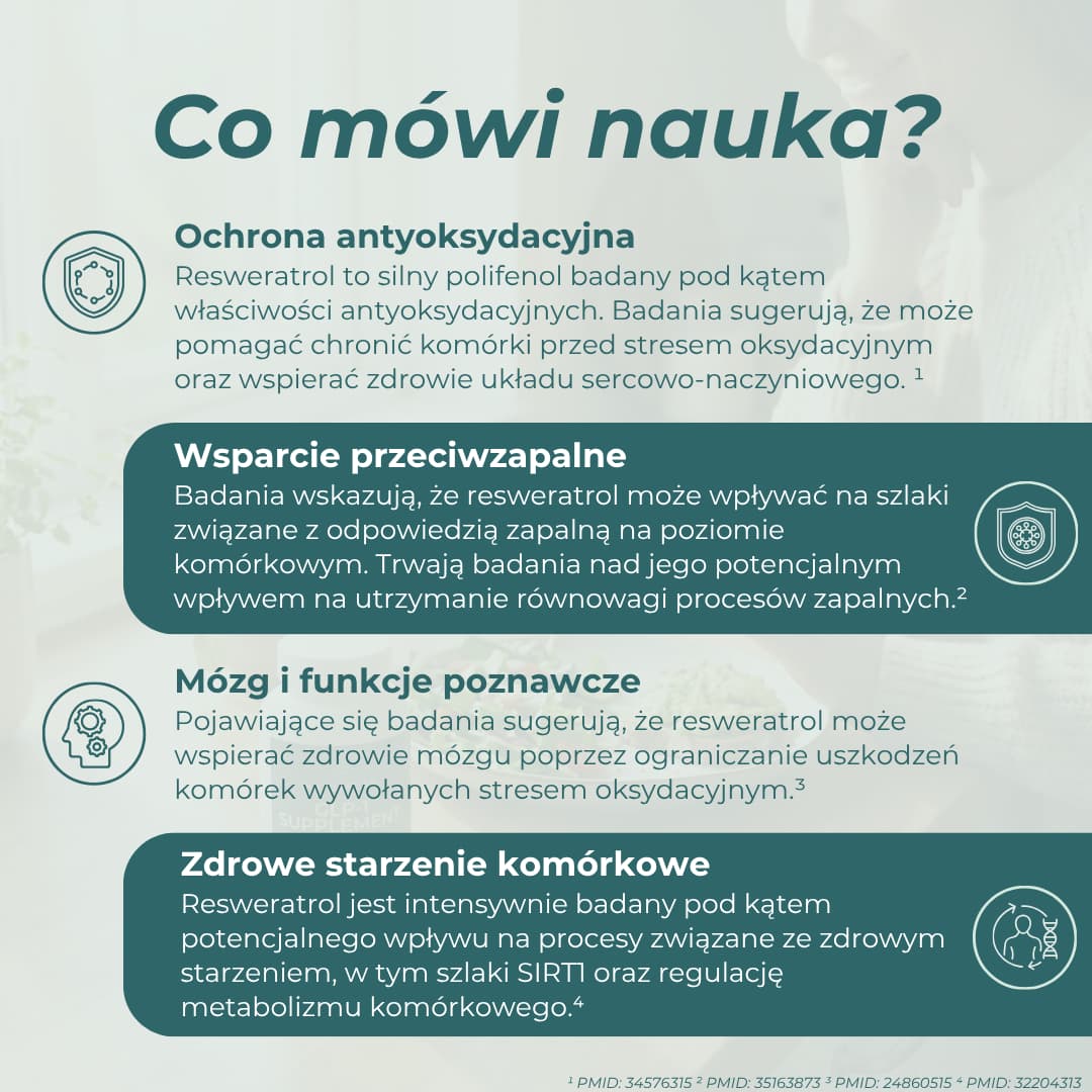 Badania nad resweratrolem, ochroną antyoksydacyjną i zdrowym starzeniem komórkowym