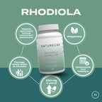 Rhodiola Rosea Naturecan - wegańska, opakowanie na 2 miesiące, 250 mg w dawce, pomaga radzić sobie ze stresem, wspiera funkcje umysłowe