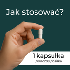 Instrukcja stosowania Alpha-GPC – jedna kapsułka dziennie podczas posiłku.