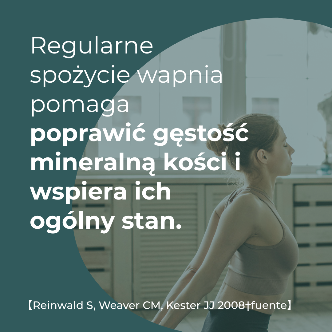 Badania potwierdzają, że regularne spożycie wapnia wspiera gęstość mineralną kości i zdrowie układu kostnego
