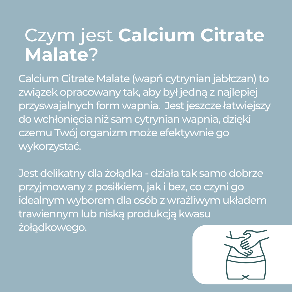 Wyjaśnienie czym jest Calcium Citrate Malate oraz dlaczego jest jedną z najlepiej przyswajalnych form wapnia