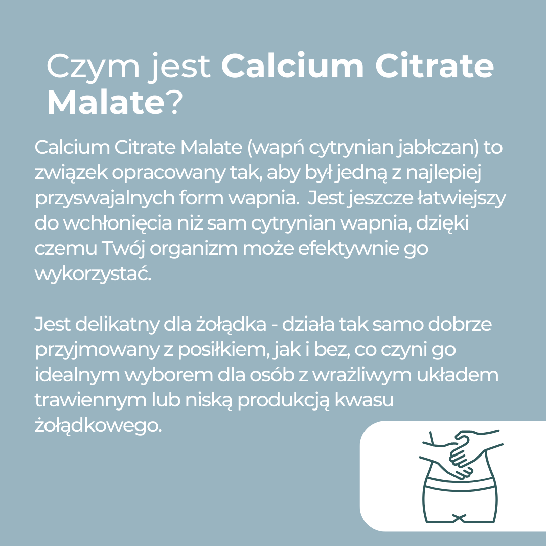 Wyjaśnienie czym jest Calcium Citrate Malate oraz dlaczego jest jedną z najlepiej przyswajalnych form wapnia