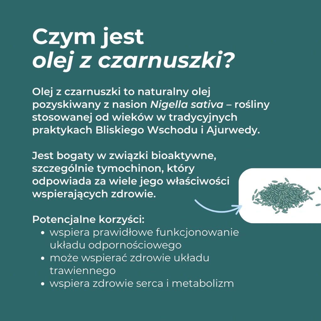 Czym jest olej z czarnuszki – właściwości Nigella sativa, tymochinon i potencjalne korzyści zdrowotne