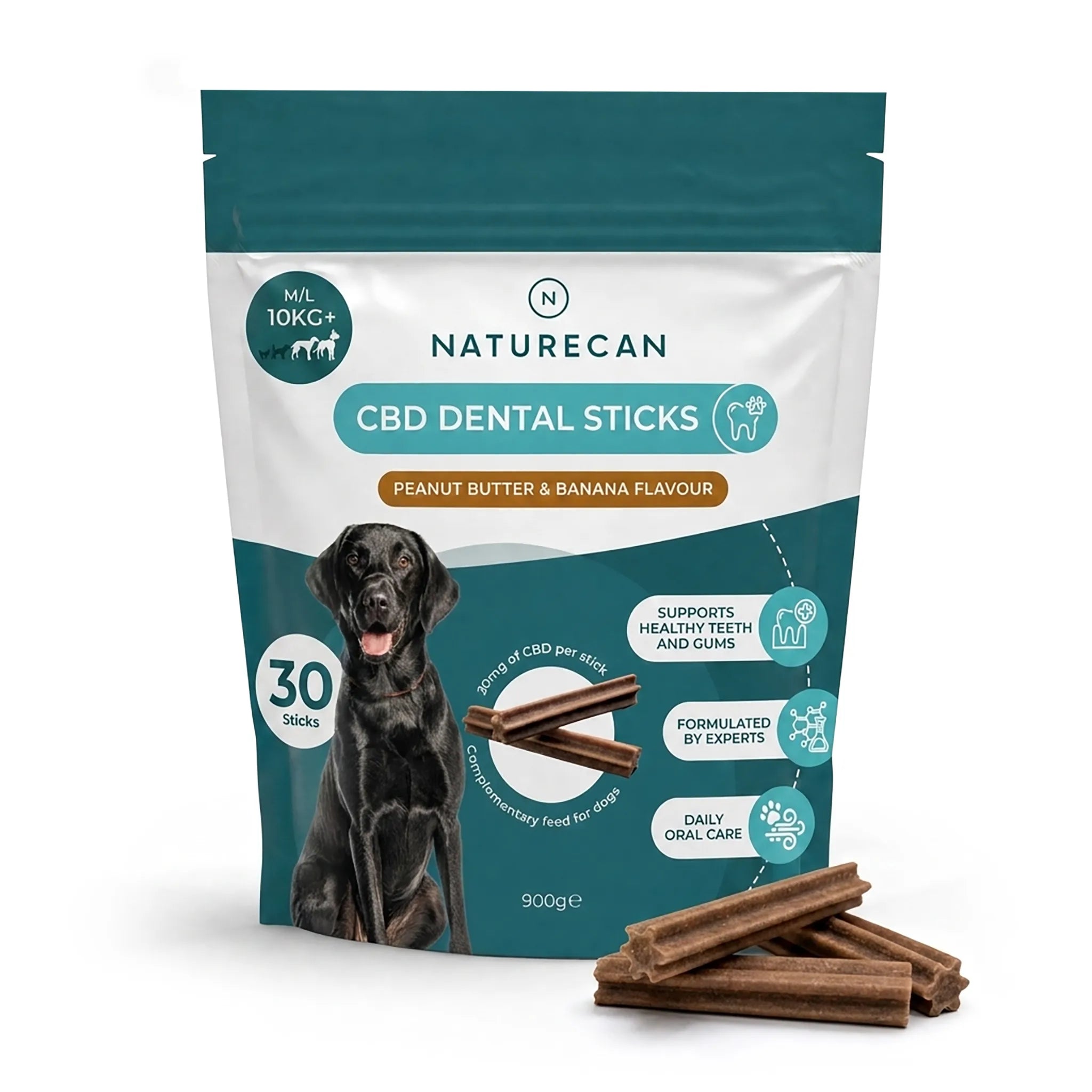 Gryzaki dentystyczne dla większego psa z CBD Naturecan