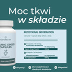 Wartości odżywcze kapsułek z imbirem Naturecan – 500 mg organicznego imbiru w porcji, 60 kapsułek