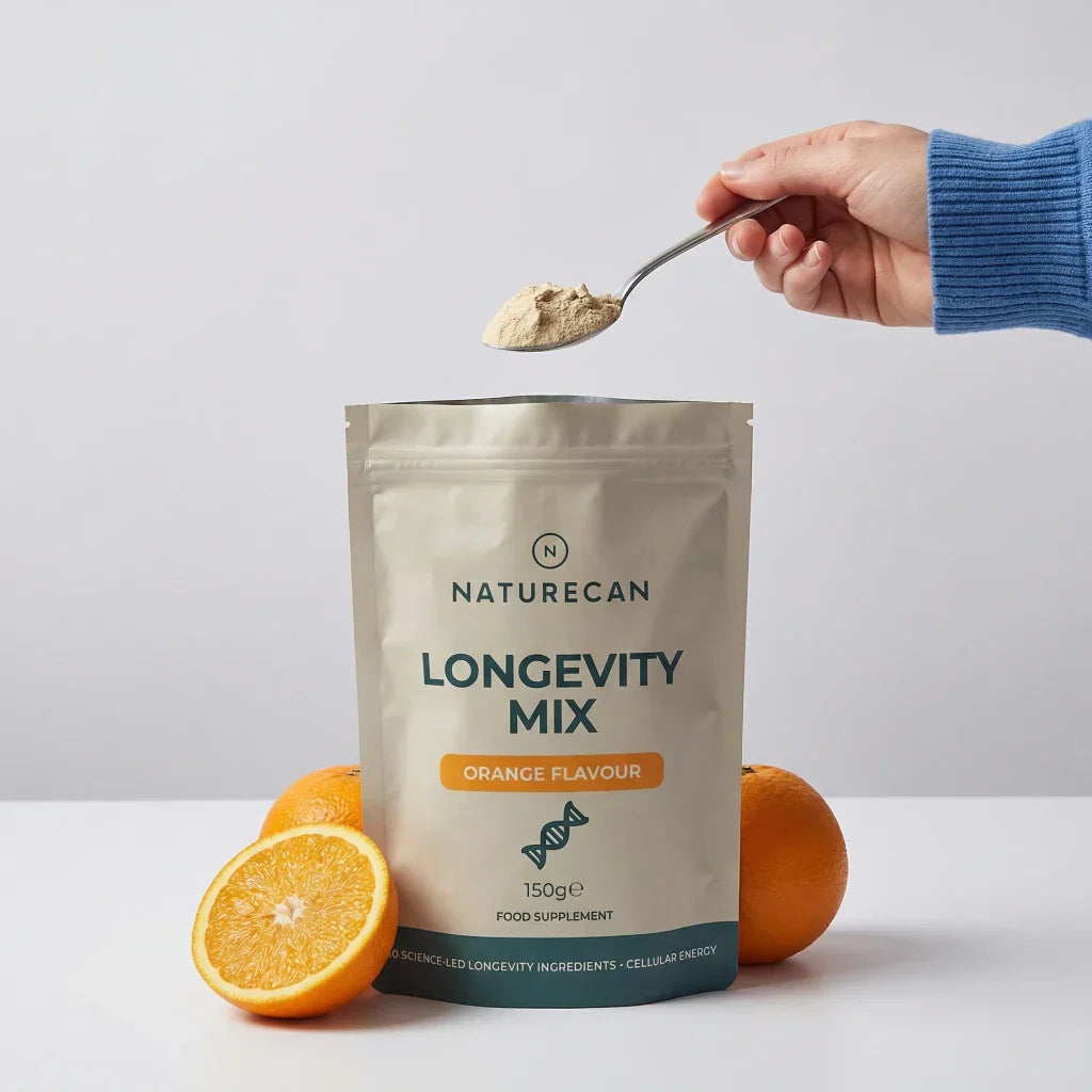 Longevity Mix Naturecan pomarańczowy – suplement w proszku z pomarańczami