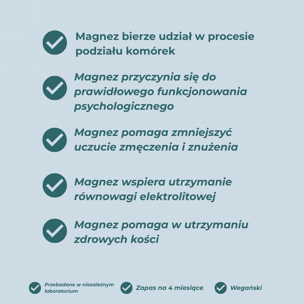 Zatwierdzone przez EFSA właściwości magnezu – wsparcie kości, zmniejszenie zmęczenia, równowaga elektrolitowa i funkcje psychologiczne