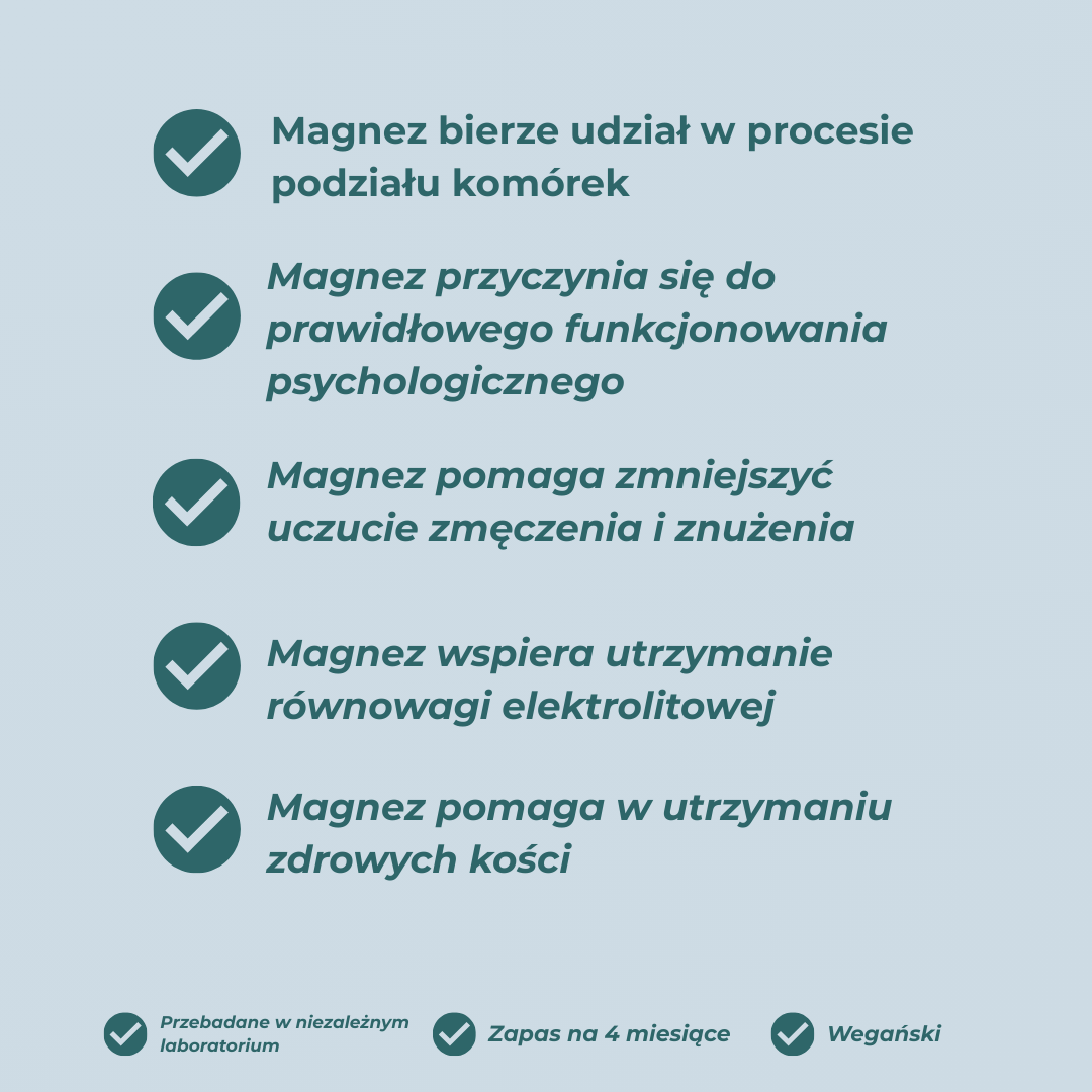 Zatwierdzone przez EFSA właściwości magnezu – wsparcie kości, zmniejszenie zmęczenia, równowaga elektrolitowa i funkcje psychologiczne