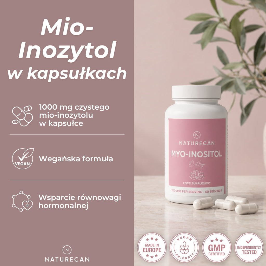 Inozytol 1000 mg – jednoskładnikowa wegańska formuła bez zbędnych dodatków