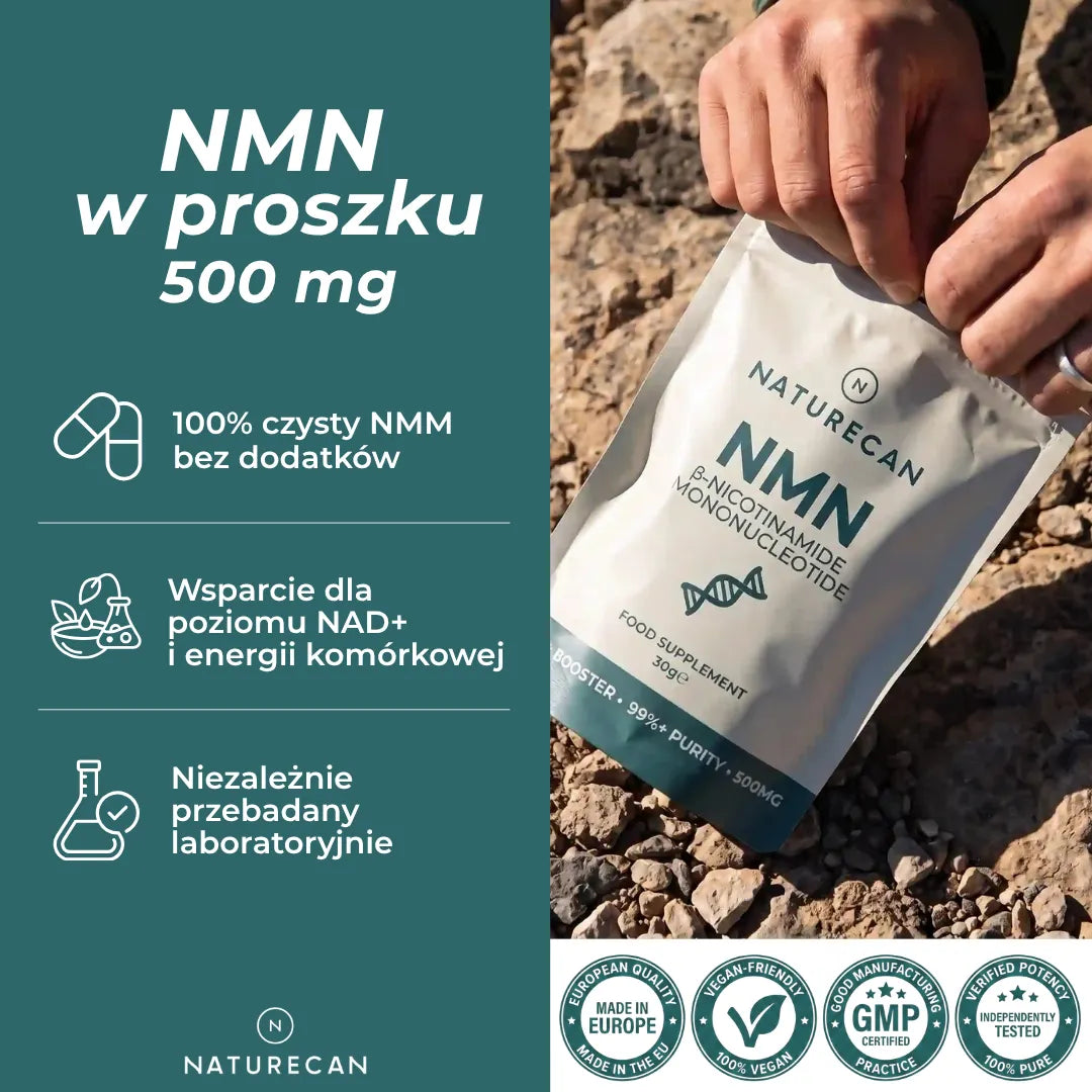 NMN w proszku 500 mg Naturecan – czysty suplement wspierający poziom NAD+