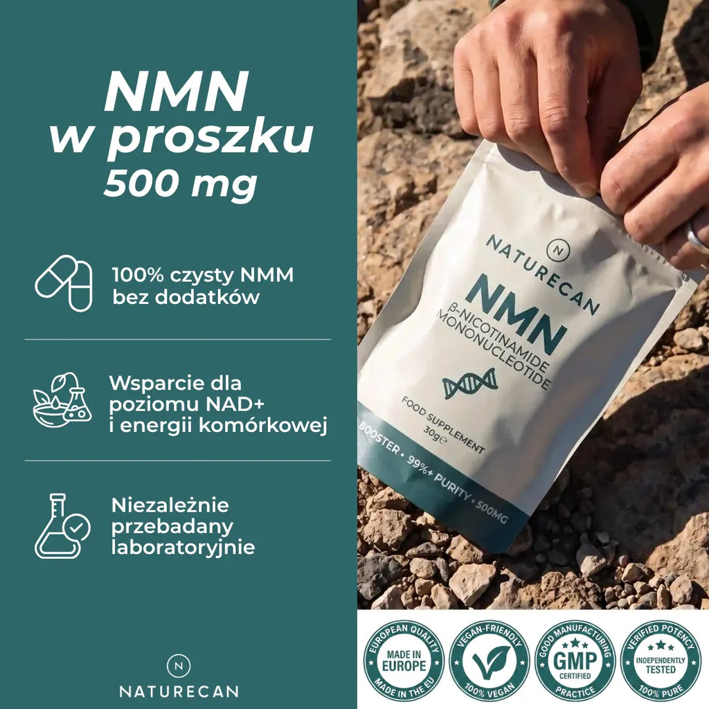 NMN w proszku 500 mg Naturecan – czysty suplement wspierający poziom NAD+