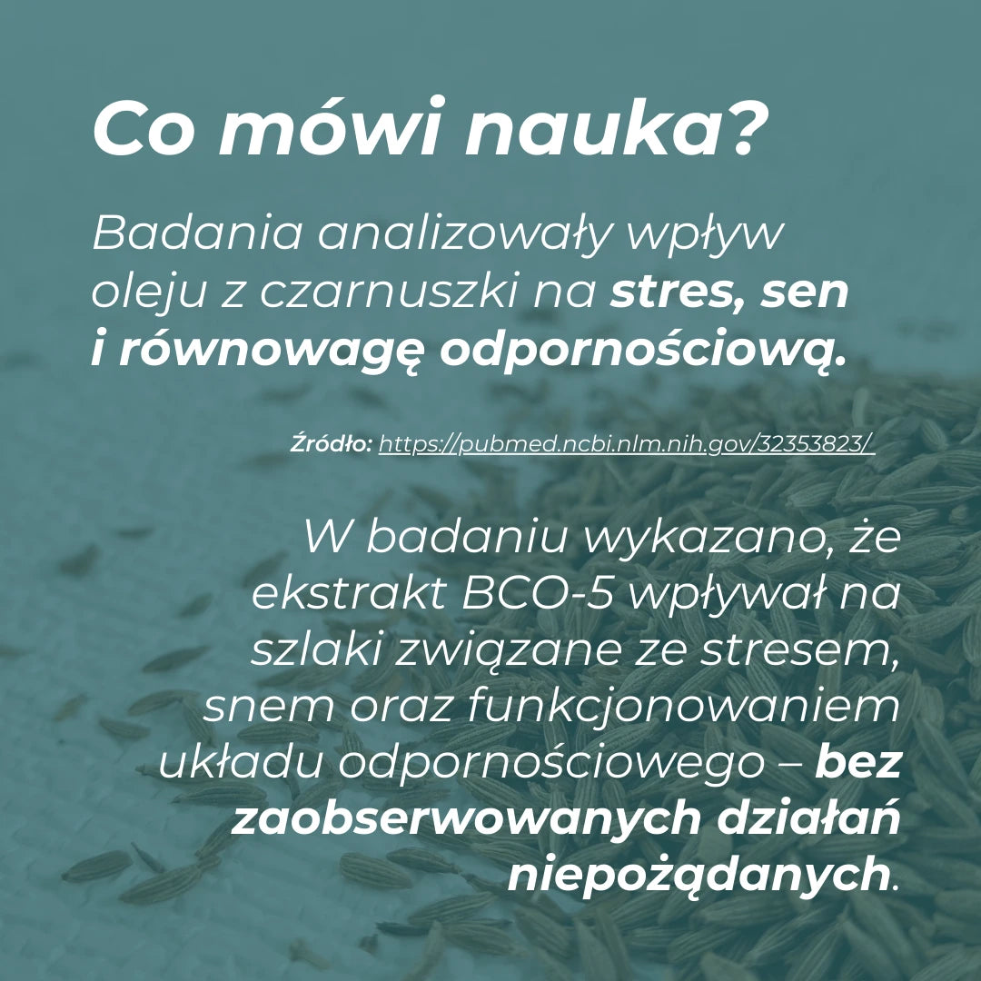 Badania naukowe o oleju z czarnuszki – wpływ na stres, sen i odporność