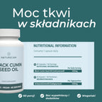 Olej z czarnuszki 450 mg w kapsułkach – skład, 60 porcji, bez wypełniaczy, produkt wegański