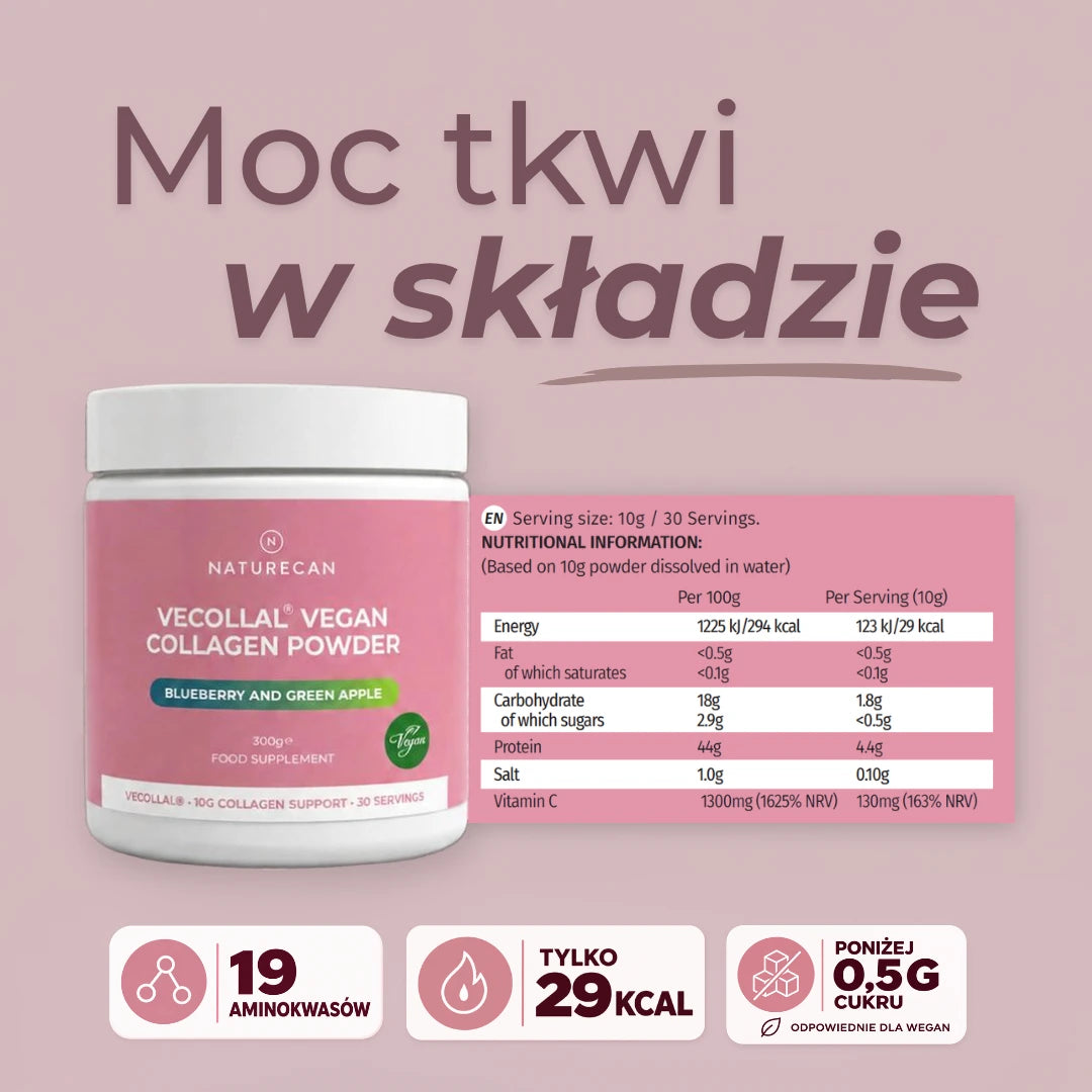 Informacje odżywcze wegańskiego kolagenu